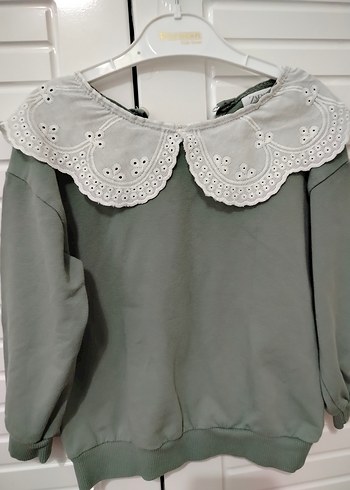 Nakış Detaylı Gri Kız Sweatshirt - Görsel 3