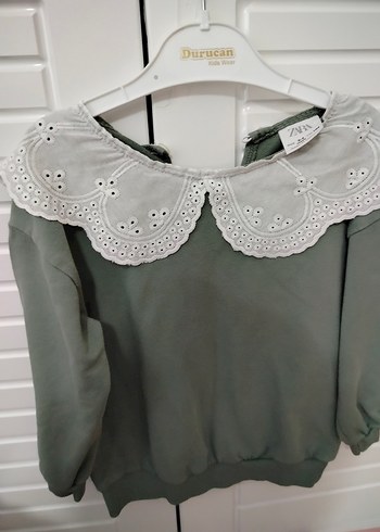 Nakış Detaylı Gri Kız Sweatshirt - Görsel 4