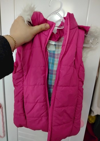 Pembe Kapitone Çocuk Yelek - Görsel 3