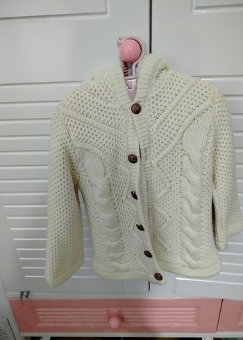 Beyaz Örgü Kız Hırka - Görsel 2