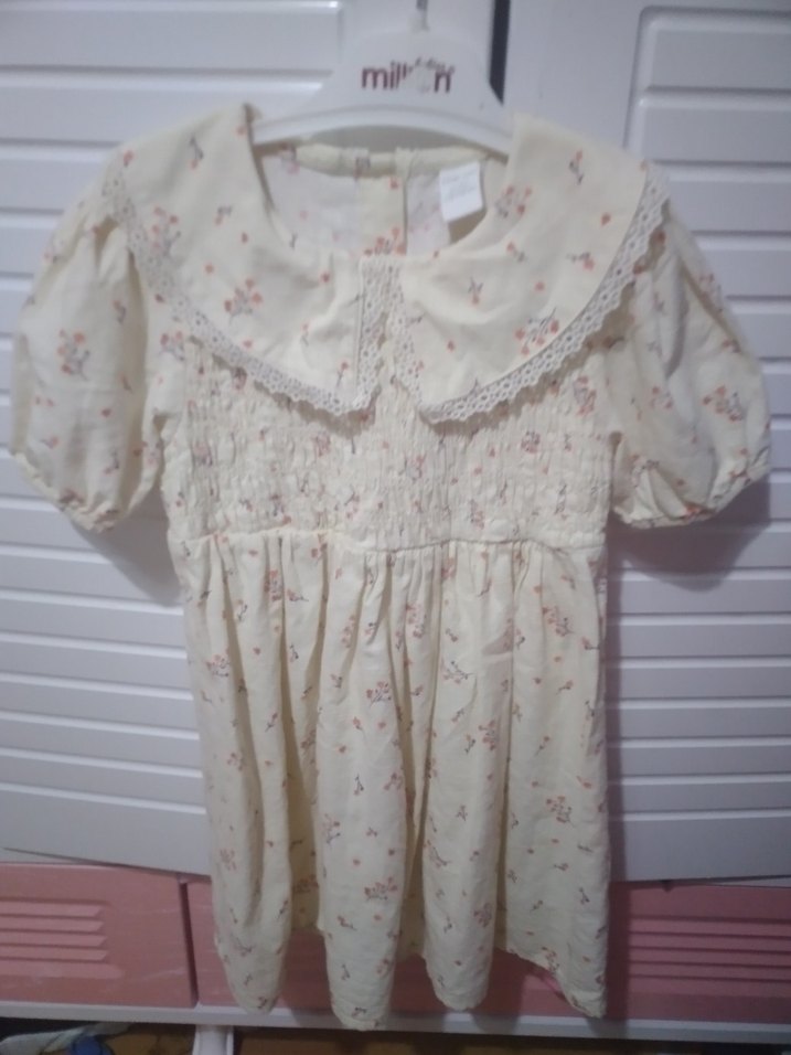 Kız Çocuk Nakışlı Pamuklu Bohem Elbise - Görsel 3