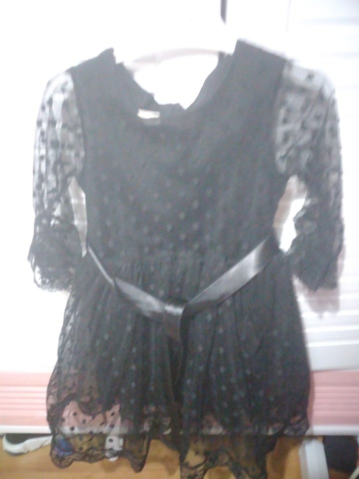 Kız Çocuk Siyah Gotik Kemerli Elbise - Görsel 2