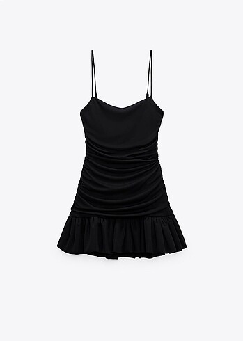 Zara Fırfırlı drape elbise