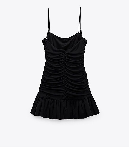 m Beden Fırfırlı drape elbise