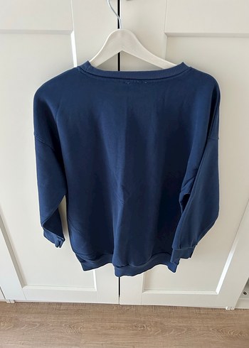 Diğer Mavi Baskılı Uzun Kollu Kadın Sweatshirt