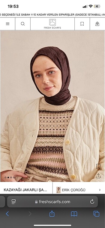 Freshscarfs Kazayağı Desen Pamuk Şal