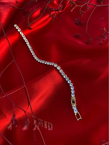 Özel Kaplama Gold Swarovski Taşlı Ayarlanabilir Su Yolu Bileklik