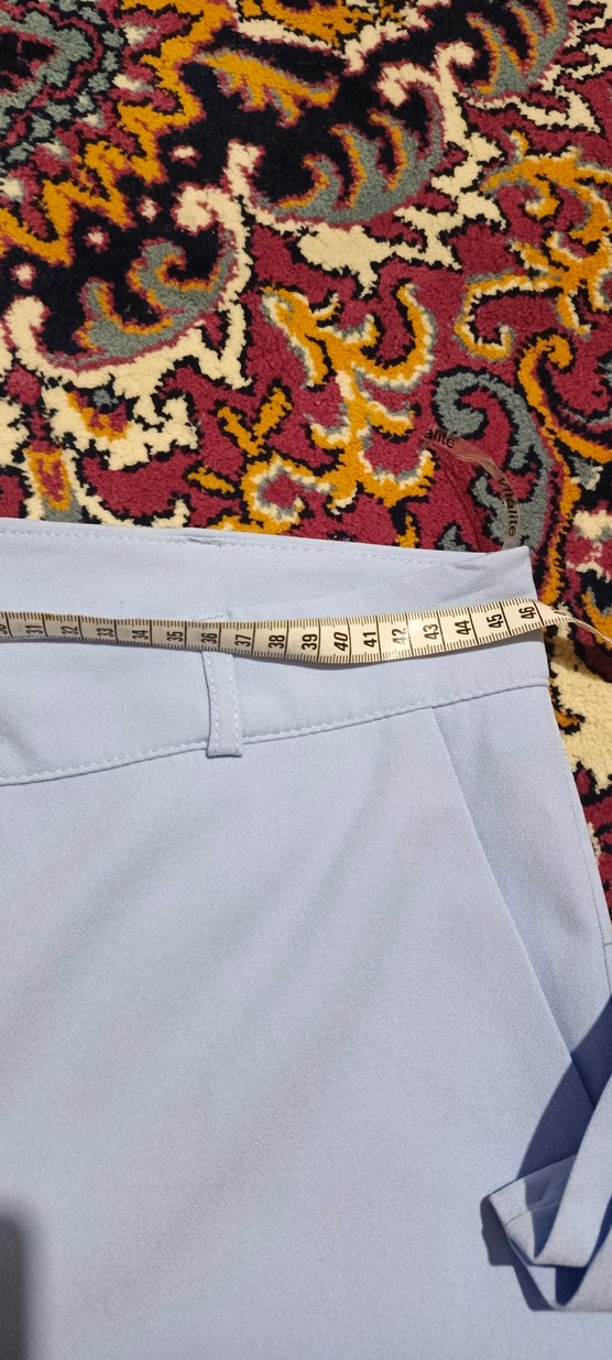 Kadın Mavi Regular Fit Kumaş Pantolon - Görsel 5