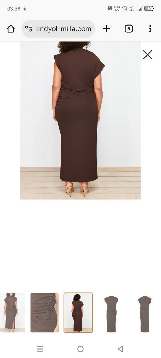 Trendyol & Milla Kahverengi Uzun Elbise - Görsel 3