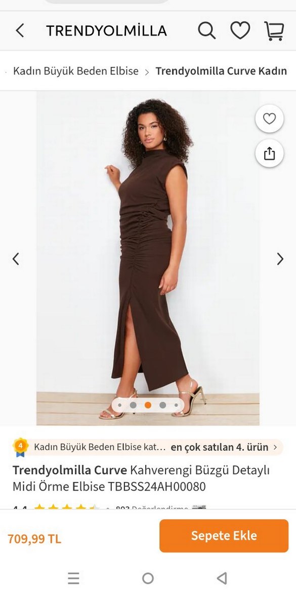 Trendyol & Milla Kahverengi Uzun Elbise - Görsel 2