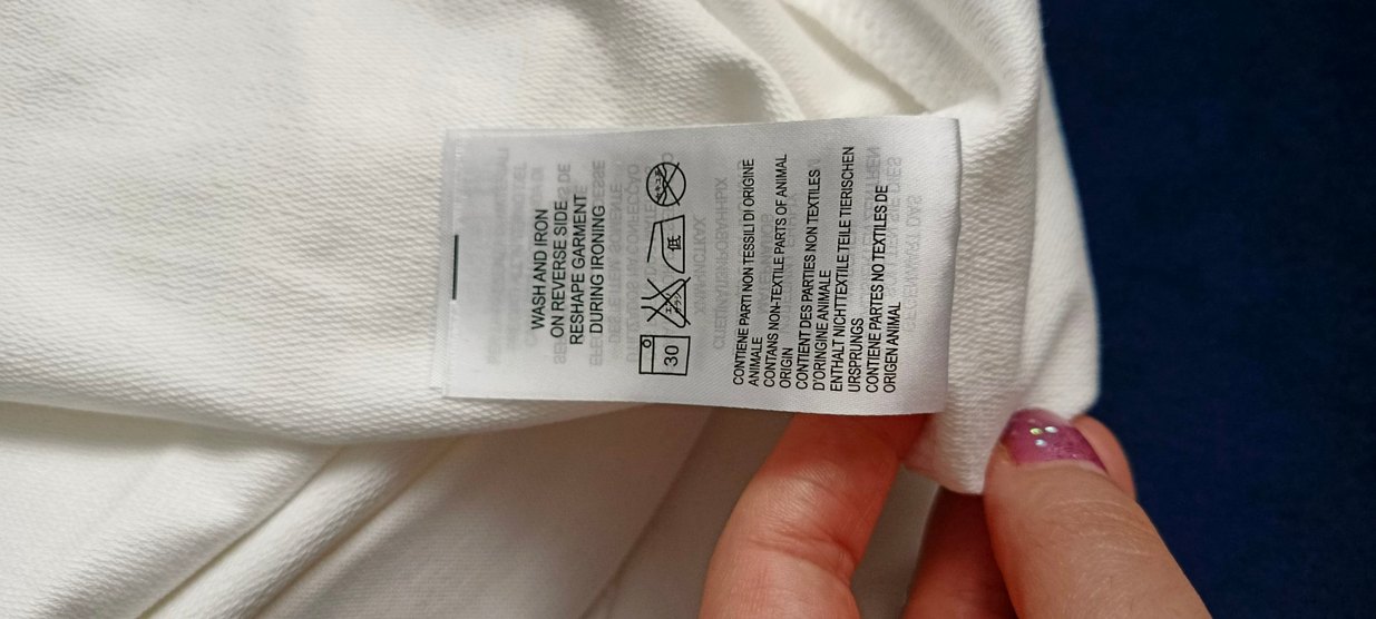 guucı marka 
Erkek Beyaz Uzun Kollu Baskılı Polo Tişört - Görsel 4