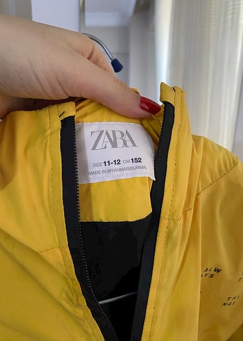 Sarı Erkek Yağmurluk Fermuarlı - Görsel 2