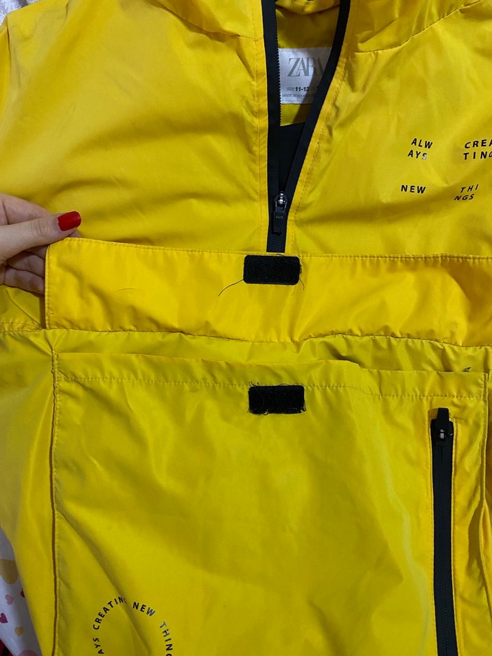 Sarı Erkek Yağmurluk Fermuarlı - Görsel 4