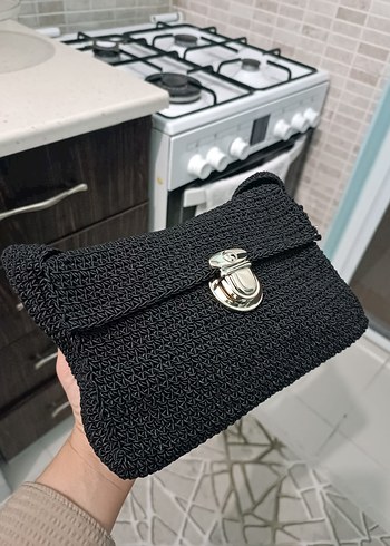 Siyah Örgü Kadın Çanta