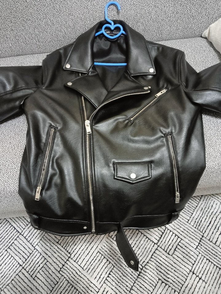 erkek Siyah Deri Biker Ceket  2 defa giyildi sıfıra yakın - Görsel 2