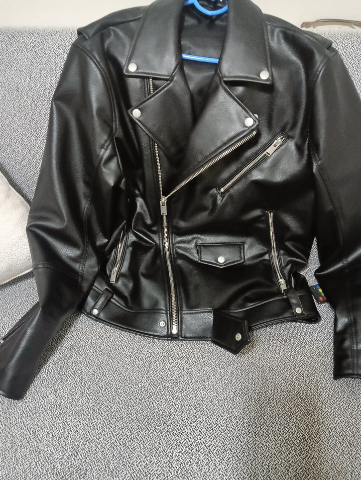erkek Siyah Deri Biker Ceket  2 defa giyildi sıfıra yakın - Görsel 4