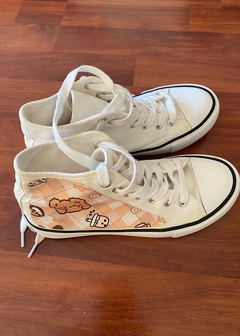 Kadın Beyaz Bağcıklı Dolgu Topuklu Spor Ayakkabı - Görsel 2