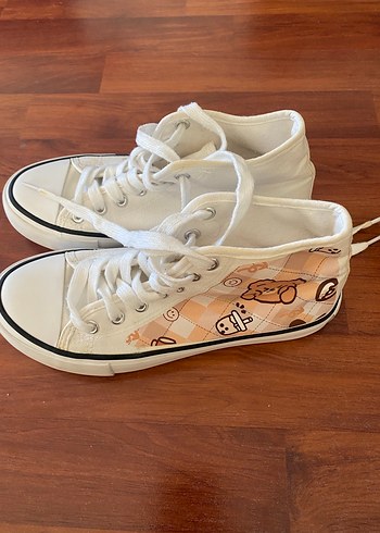 Kadın Beyaz Bağcıklı Dolgu Topuklu Spor Ayakkabı - Görsel 4