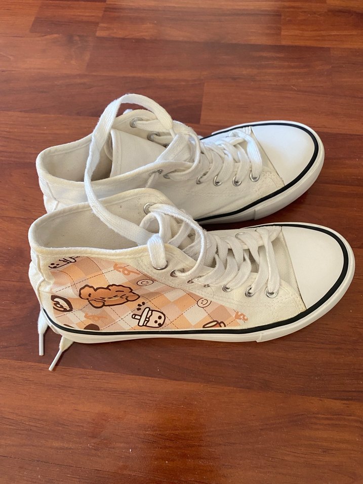 Kadın Beyaz Bağcıklı Dolgu Topuklu Spor Ayakkabı - Görsel 2