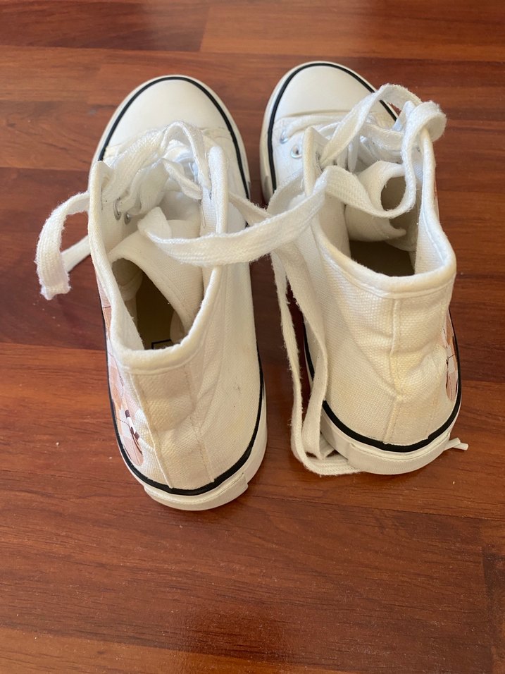 Kadın Beyaz Bağcıklı Dolgu Topuklu Spor Ayakkabı - Görsel 3