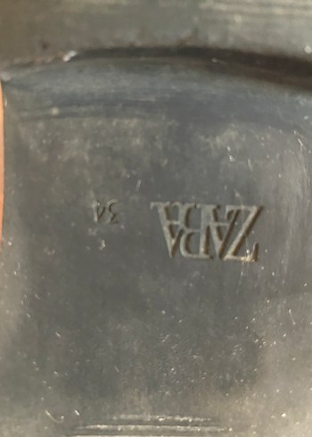 ZARA Siyah Deri Kız Çocuk Bot, Tokalı, Topuklu - Görsel 7