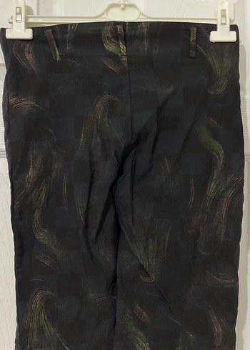 Siyah Bağcıklı Midi Kadın Kumaş Pantolon - Görsel 4