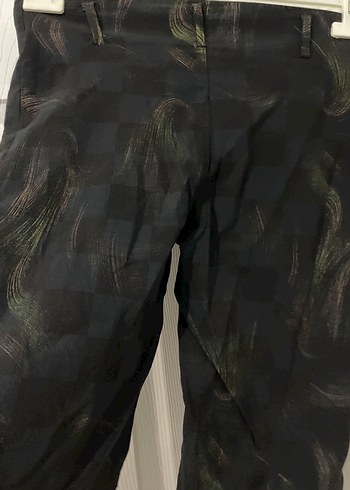 Siyah Bağcıklı Midi Kadın Kumaş Pantolon - Görsel 5