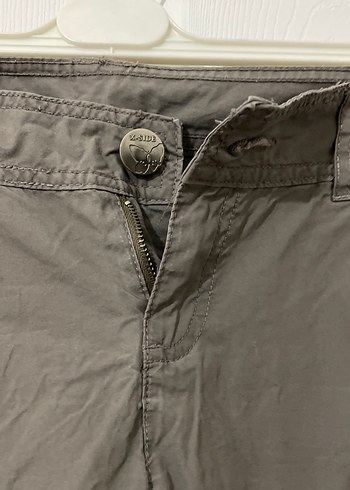 Kahverengi Keten Kadın Midi Pantolon - Görsel 3