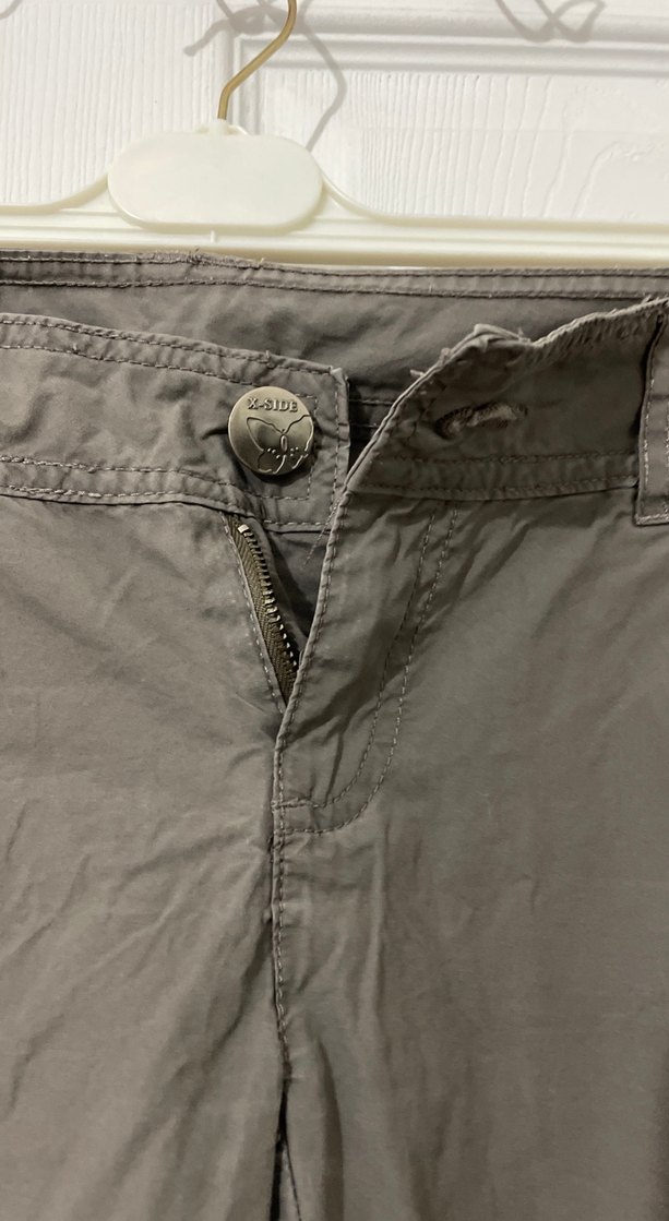 Kahverengi Keten Kadın Midi Pantolon - Görsel 3