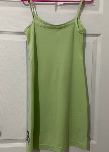 Yeşil İnce Askılı Midi Elbise - Görsel 3