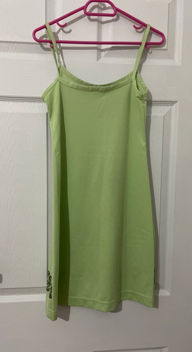 Yeşil İnce Askılı Midi Elbise - Görsel 3