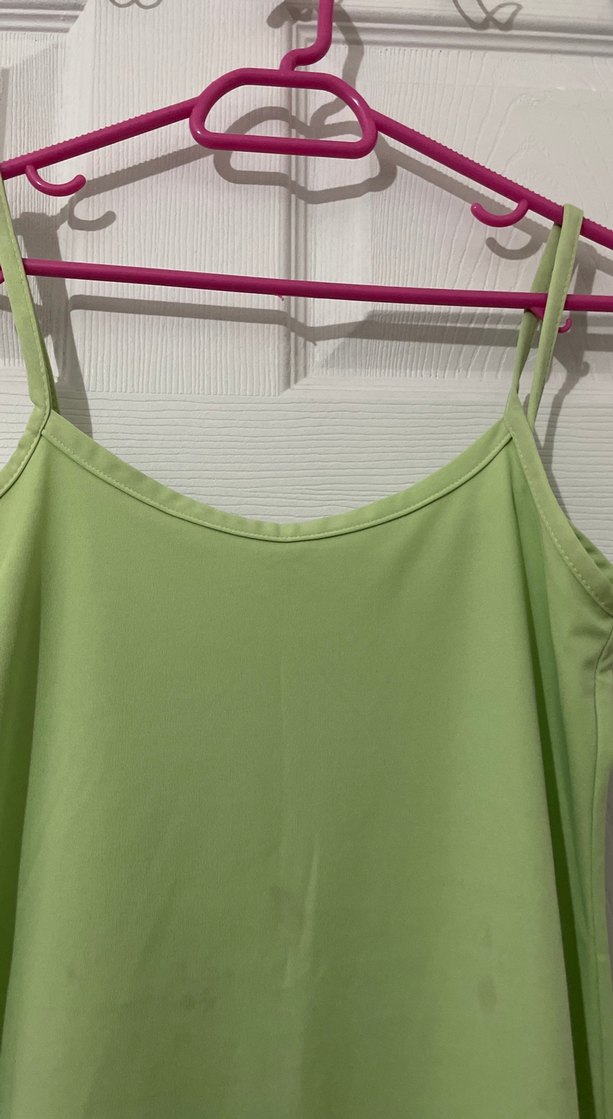 Yeşil İnce Askılı Midi Elbise - Görsel 2