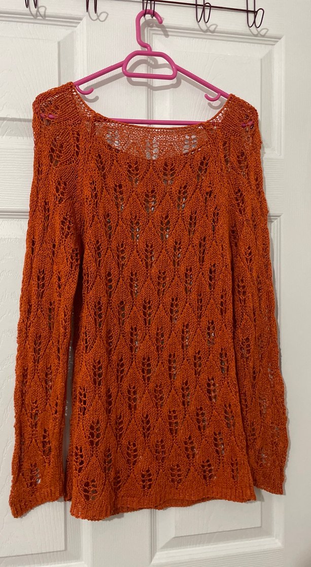 Kahverengi Bohem Örgü Kadın Kazak - Görsel 3