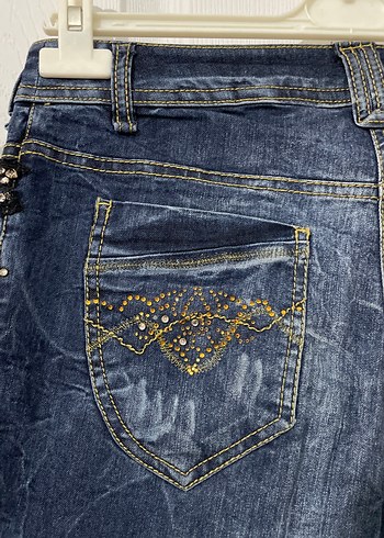 Kadın Lacivert Bol Kesim Denim Pantolon - Görsel 5