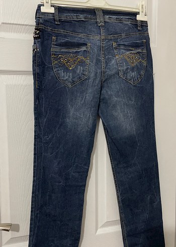 Kadın Lacivert Bol Kesim Denim Pantolon - Görsel 4