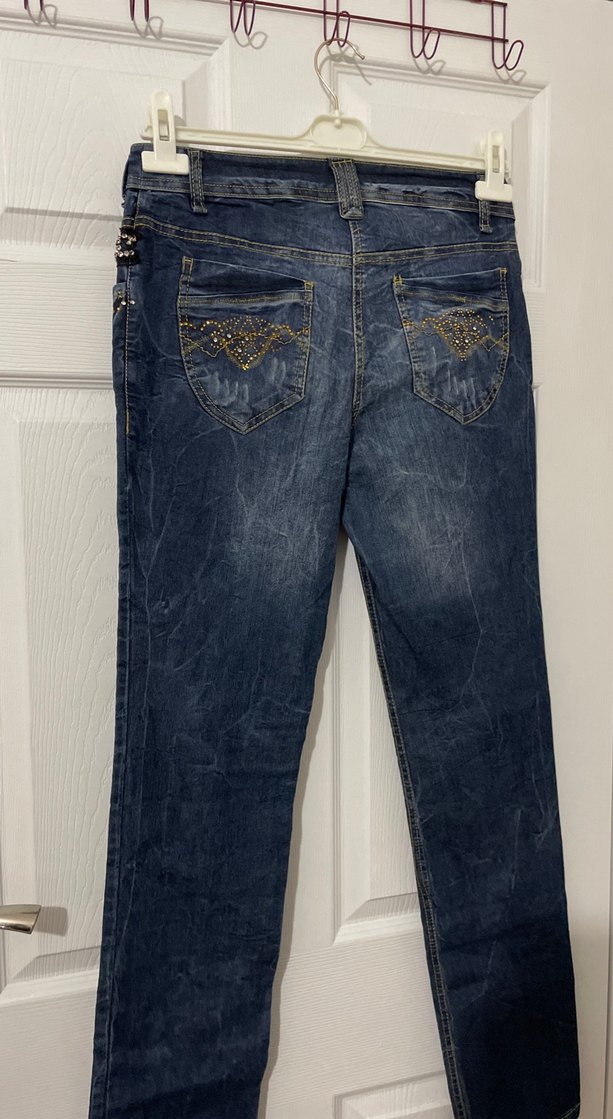 Kadın Lacivert Bol Kesim Denim Pantolon - Görsel 4