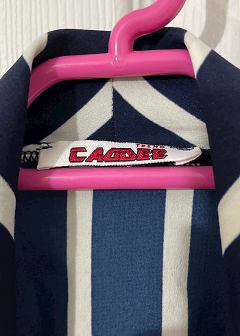 Çizgili Lacivert Hamile Uzun ceket - Görsel 4