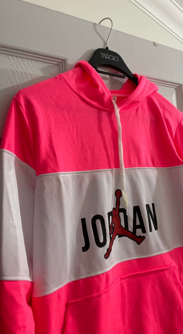 Renkli Pembe Jordan Kapüşonlu Sweatshirt - Görsel 2