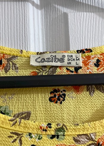 Sarı Çiçekli Fırfırlı Bohem Bluz - Görsel 2