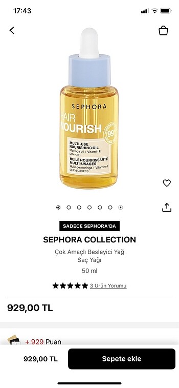 Sephora Saç Yağı