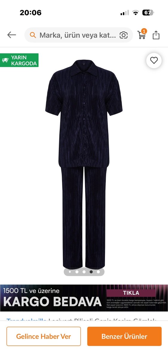 Lacivert V Yaka Piliseli Kadın Takım - Görsel 5