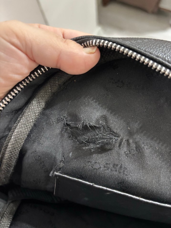 Fermuarlı Siyah Desenli Kadın Deri Sırt Çantası - Görsel 3