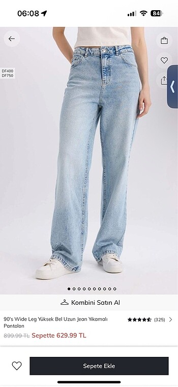 90?s wide leg yüksek bel jean