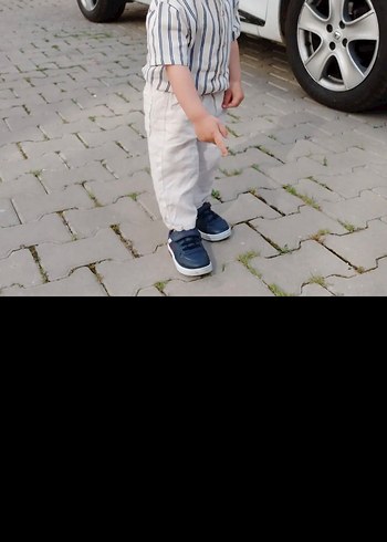 9-12 Ay Beden gri Renk Gri Keten Kadın Bol Kesim Pantolon