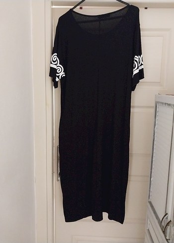 Siyah Baskılı bohem uzun elbise - Görsel 2