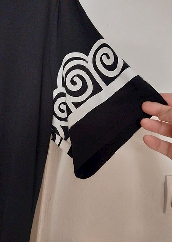 Siyah Baskılı bohem uzun elbise - Görsel 4