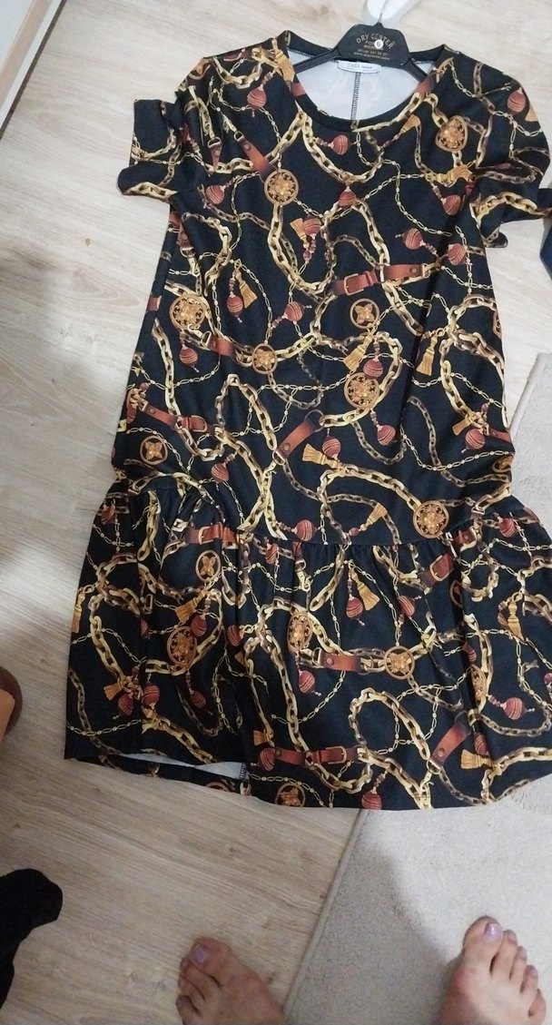 Zincir Detaylı Mini Kadın Elbise - Görsel 4