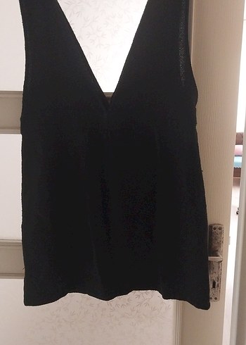 Düğmeli Siyah Midi V Yaka Kadın jile - Görsel 4