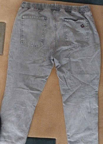 Gri kadın Denim Bol Kesim Pantolon - Görsel 3