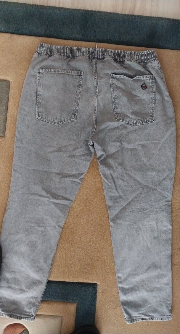 Gri kadın Denim Bol Kesim Pantolon - Görsel 3